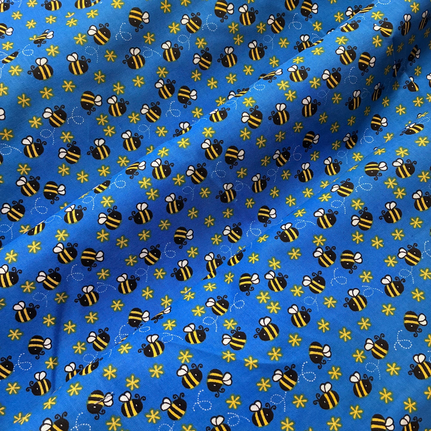 Buzzing Bees on Blue