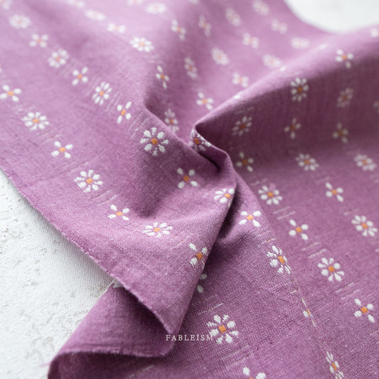 Daisies Woven Cotton - Wildberry